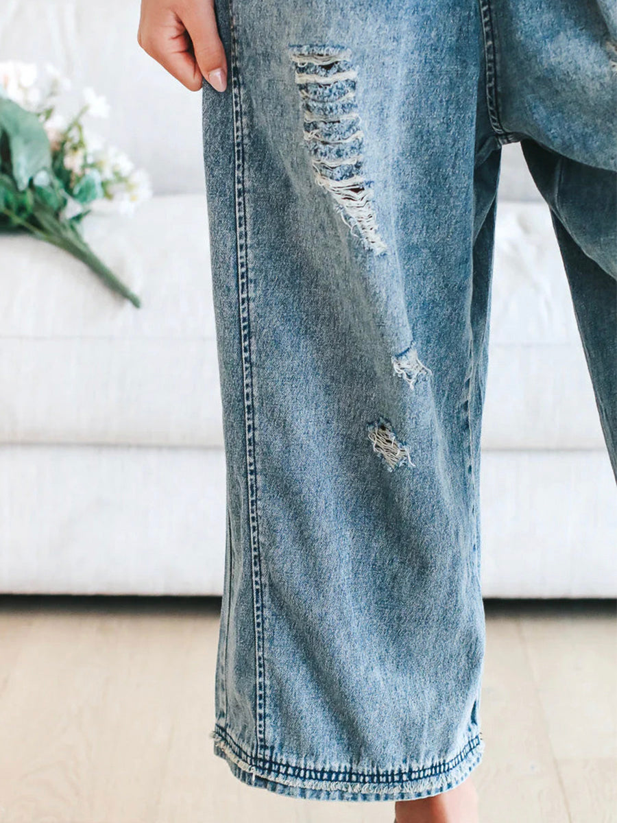 Levoire | Salopette En Jean Détachée En Look Usé