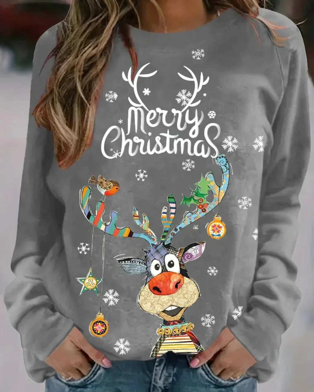 Levoire | Pull de Noël pour femmes Gris
