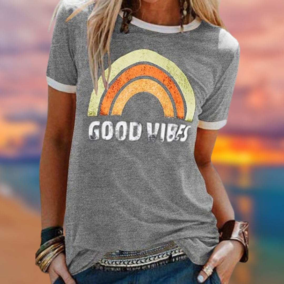 Levoire | T-Shirt femme "Good Vibes" Gris