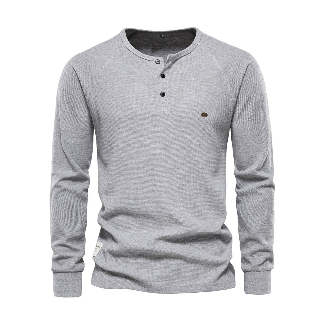Levoire | T-Shirt Henley Homme Gris Clair