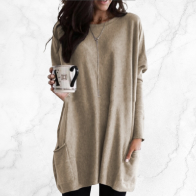 Levoire | Courbes Confort Robe En Waffle Fr Femmes Beige