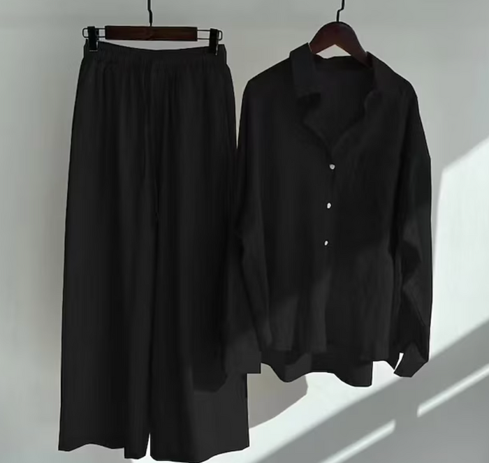 Levoire | Ensemble D'Été Pour Femmes Avec Chemise Et Pantalon Noir