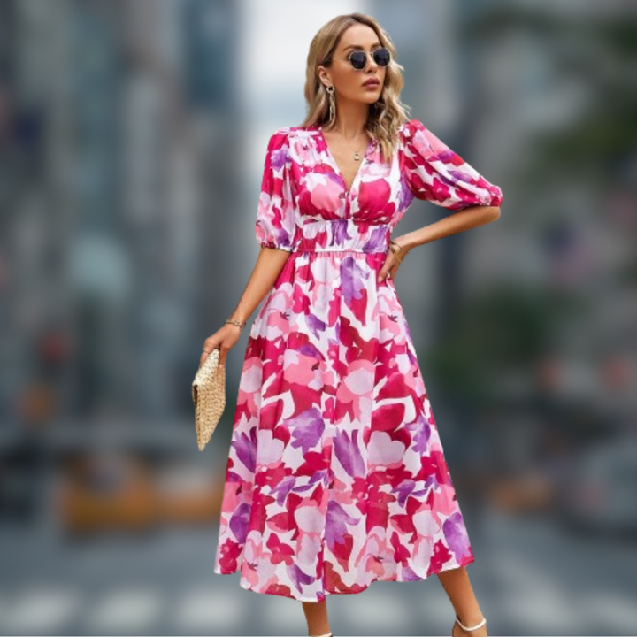 Levoire | Robe de soirée avec décolleté en V Rosso