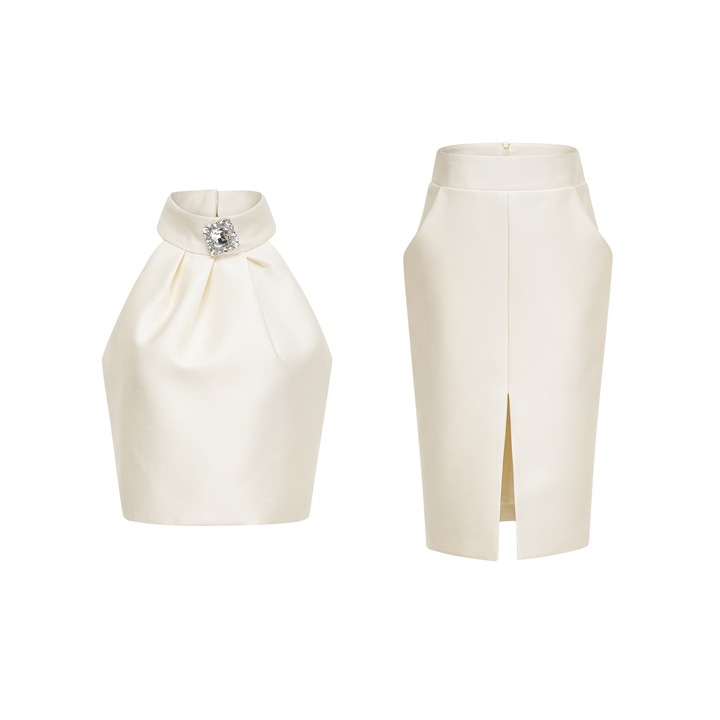 Levoire | Ensemble Coordonné Haut Blanc & Jupe