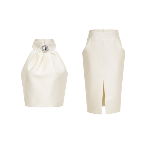 Levoire | Ensemble Coordonné Haut Blanc & Jupe