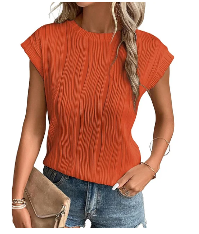 Levoire | Blouse Courte Structurée Élégante Orange