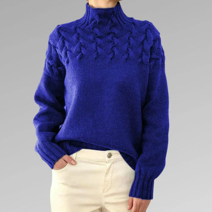 Levoire | Avec Col Roulé Élégant Et Chaud, Design À Points Croisés, Unisexe Bleu foncé
