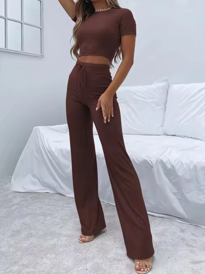 Levoire | Top Court Et Pantalon Café