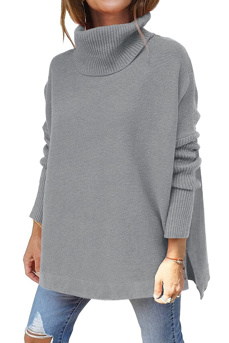 Levoire | Pull Col Roulé D'hiver Pour Femme - Chaud Grise