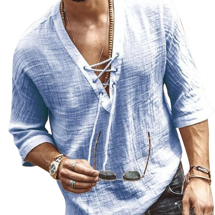 Levoire | Chemise d'été pour hommes Une chemise élégante et aérée pour hommes Bleu