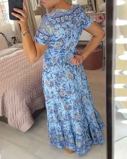 Levoire | Robe à décolleté en V et imprimé floral
