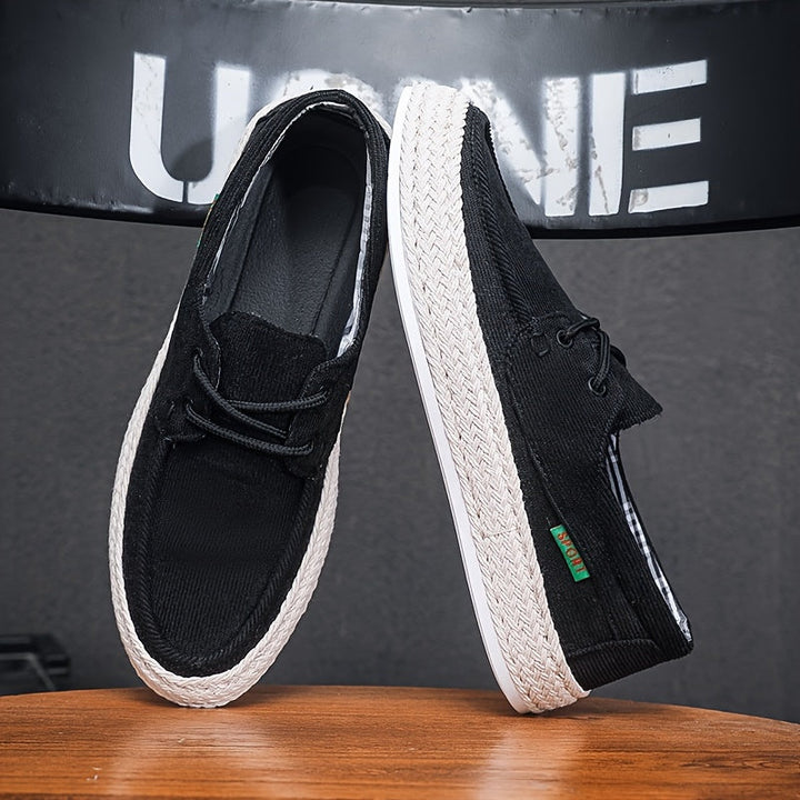Levoire | Chaussures En Lin Confortables Pour Hommes De Loisirs E033 Noir