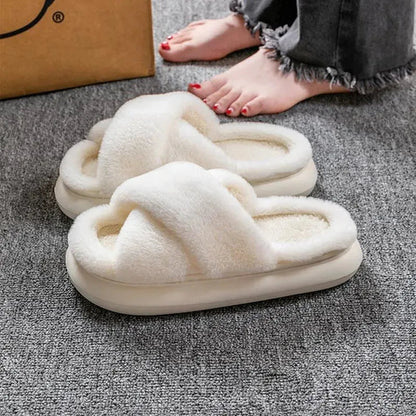 Levoire | Sandales Fuzzy pour femmes avec un talon Blanc