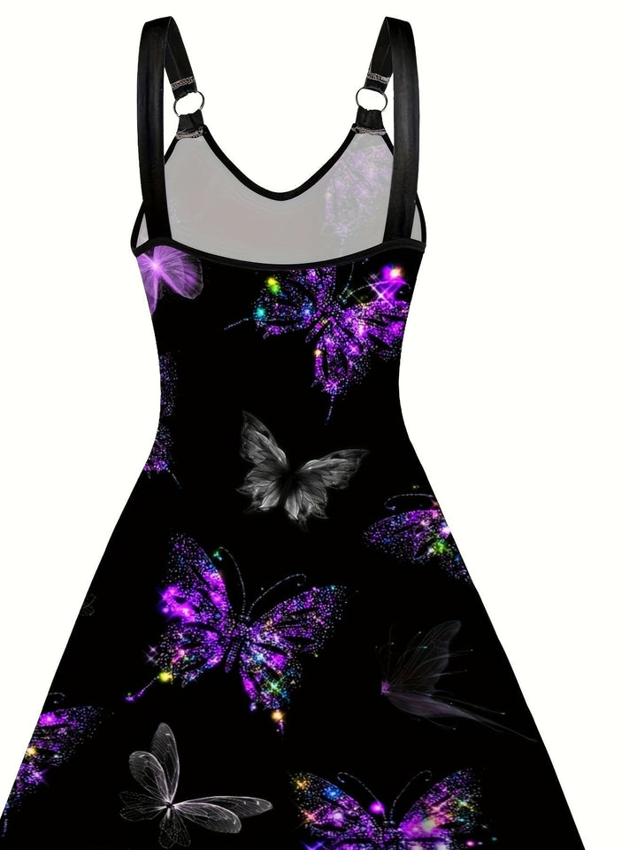Levoire | Robe À Décolleté En V Imprimé Papillon Avec Des Cerceaux Pour Femmes