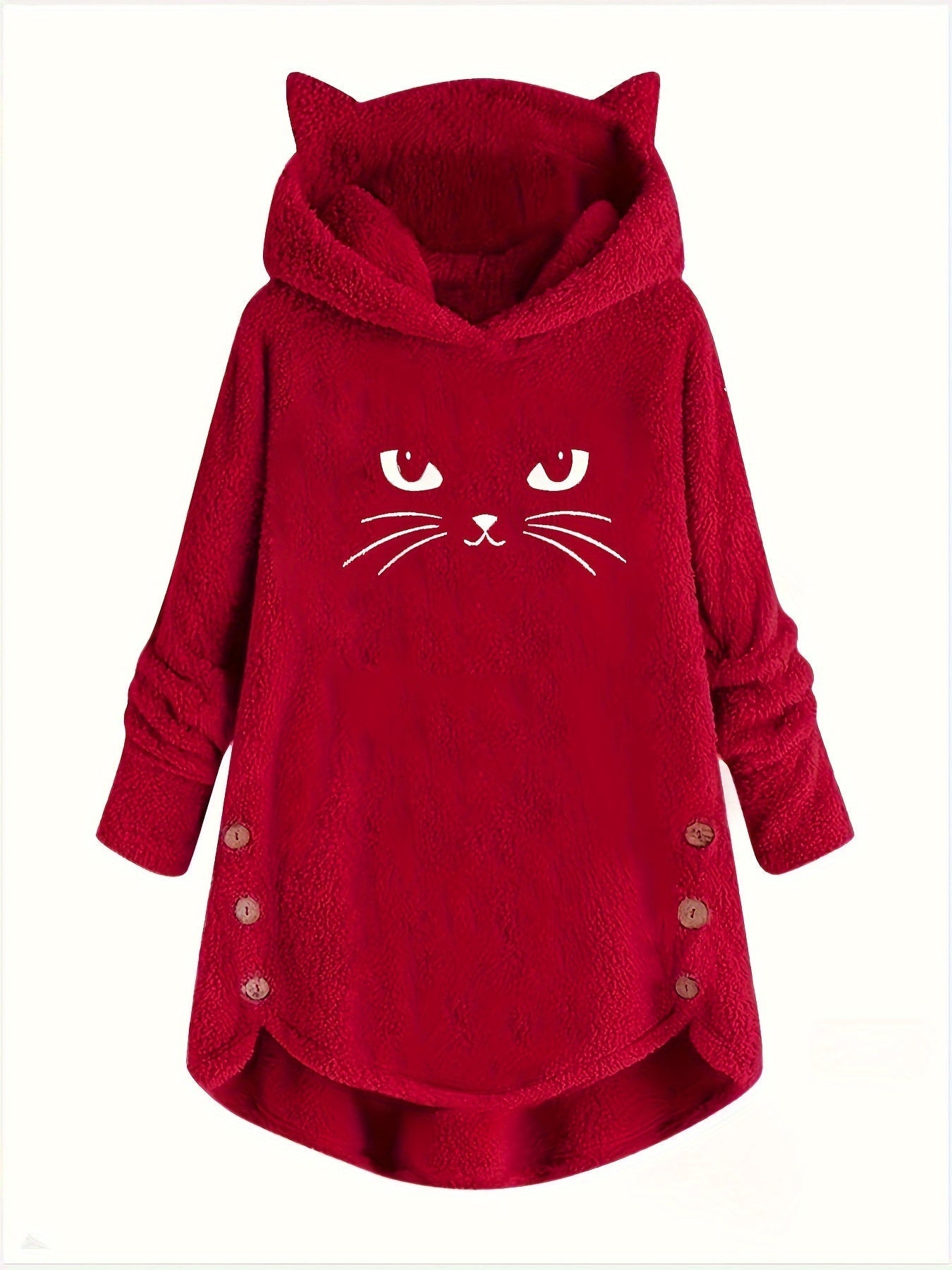 Levoire | Sweat-Shirt Doux Avec Motif De Chat Rot