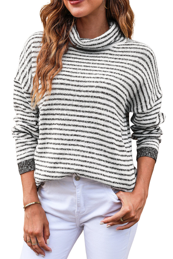Levoire | Pull Ample Gris Raye, Parfait Pour Les Journees Decontractees