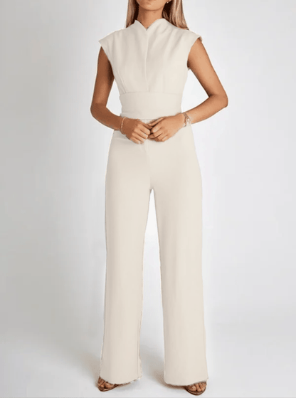 Levoire | Femmes Sans Manche Jumpsuit Jambe Amples Beige