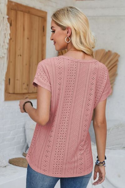 Levoire | Lochkuvio Col Rond T-Shirt À Manches Courtes Retournées