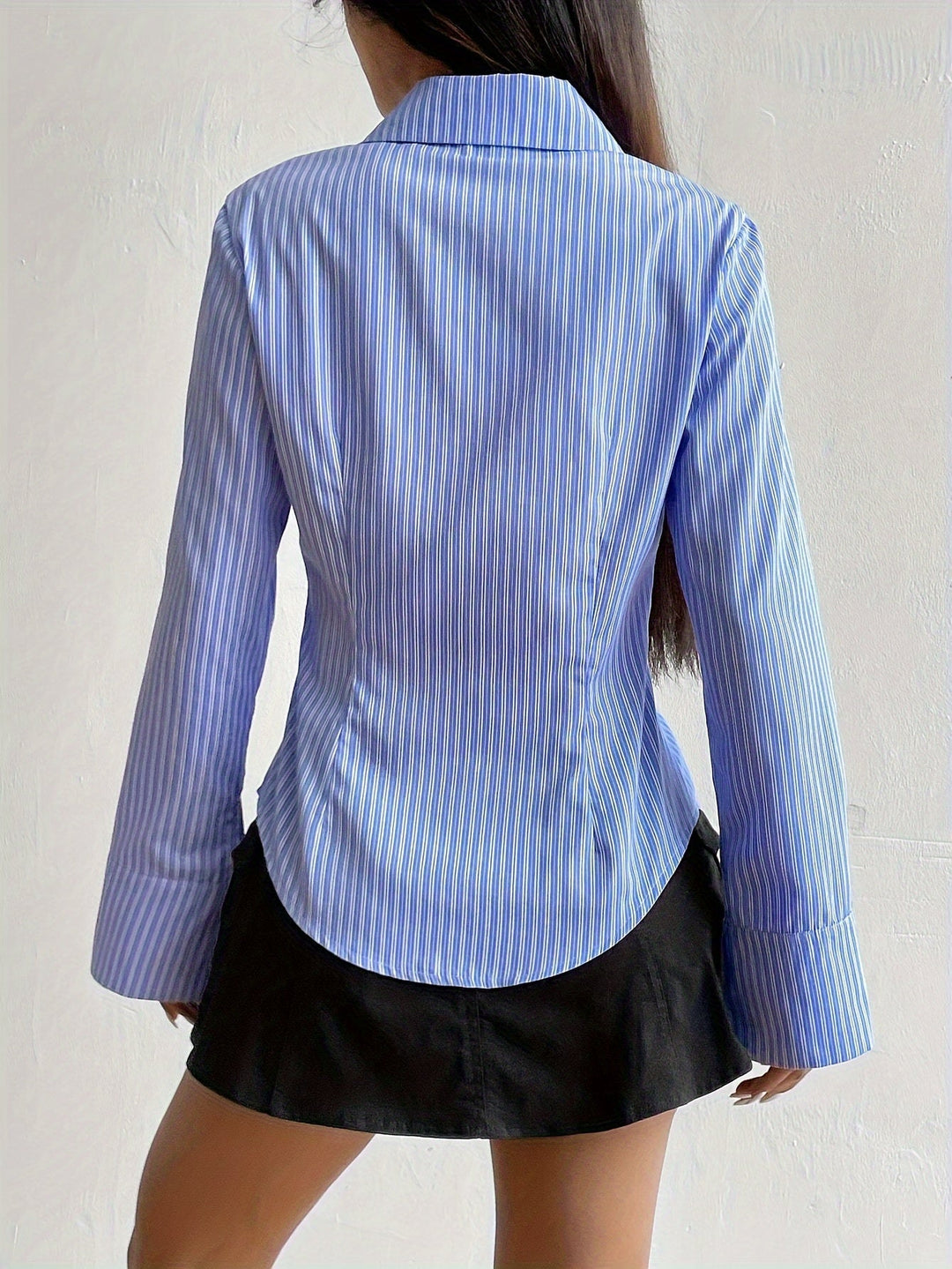 Levoire | Chemise En Polyester Élégante À Manches Longues Et En Col En V