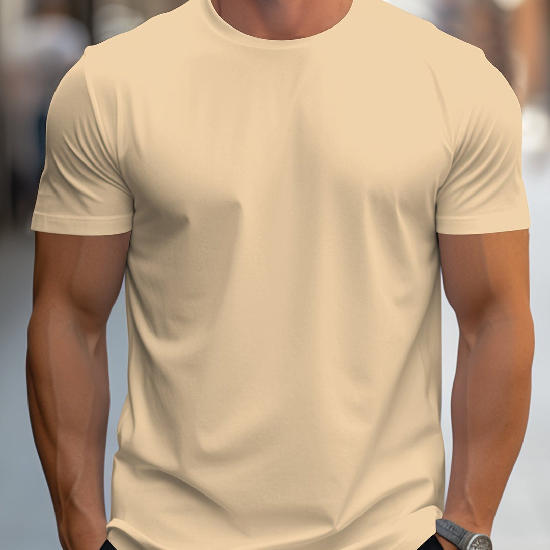 Levoire | T-Shirt Unicolore Pour Hommes Col Rond