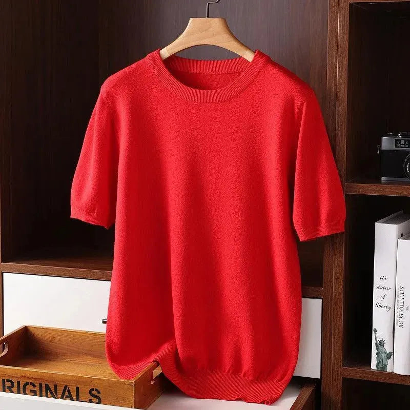 Levoire | T-shirt d'été léger pour hommes à manches courtes Rot