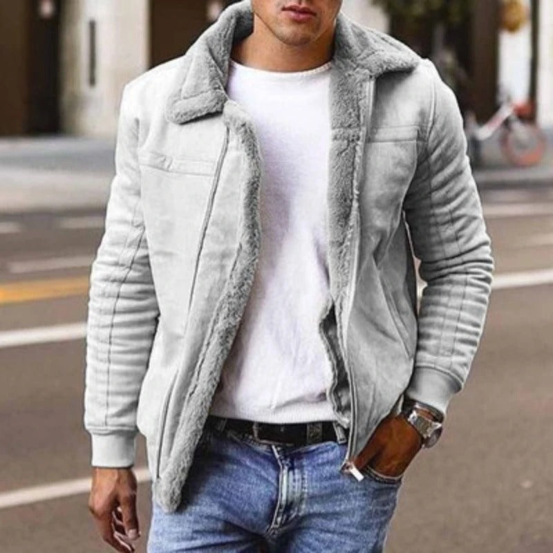 Levoire | Veste en Fleece à Manches Longues Doublée avec Poches Gris
