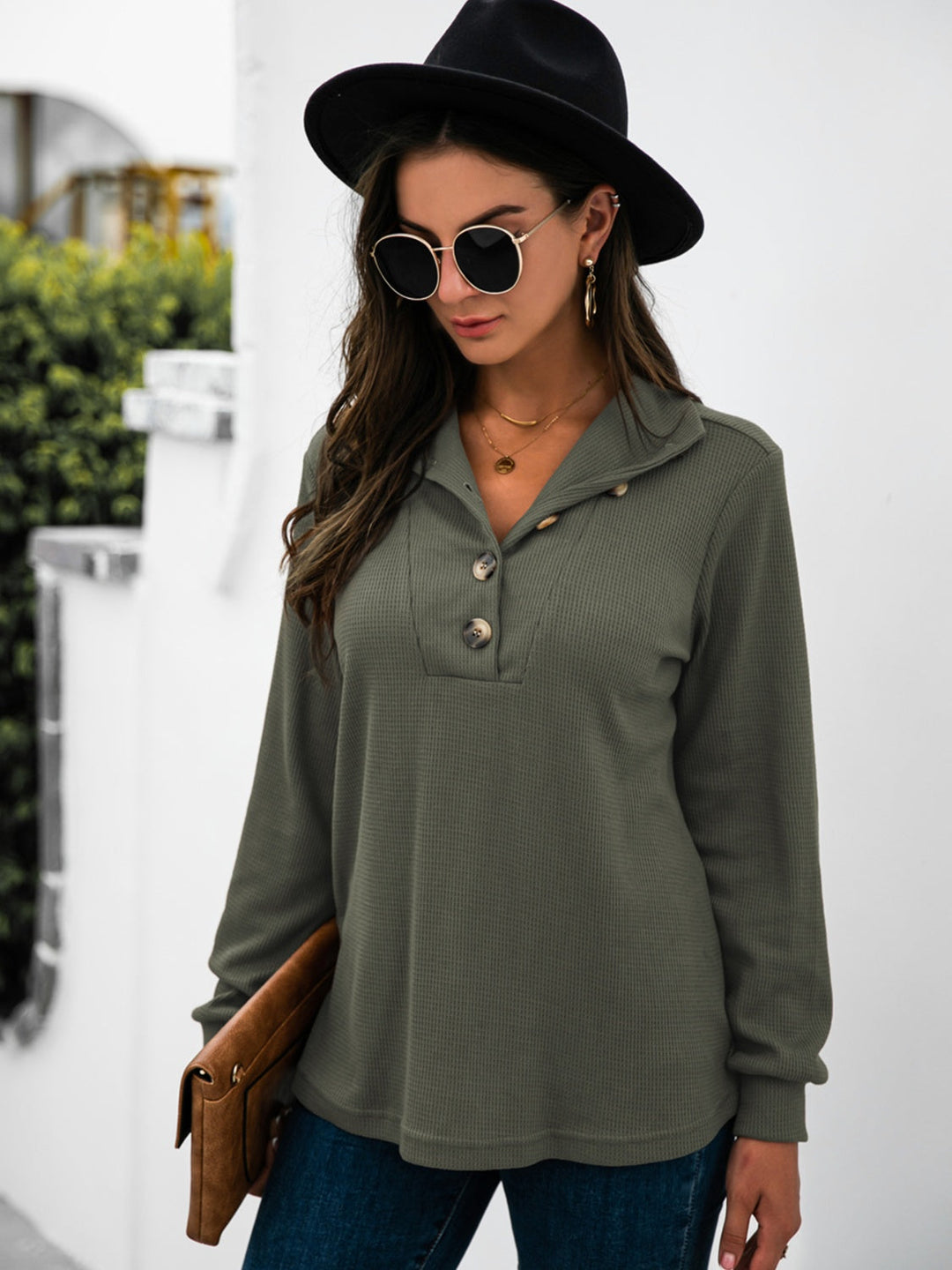 Levoire | Demi-bouton T-shirt à manches longues