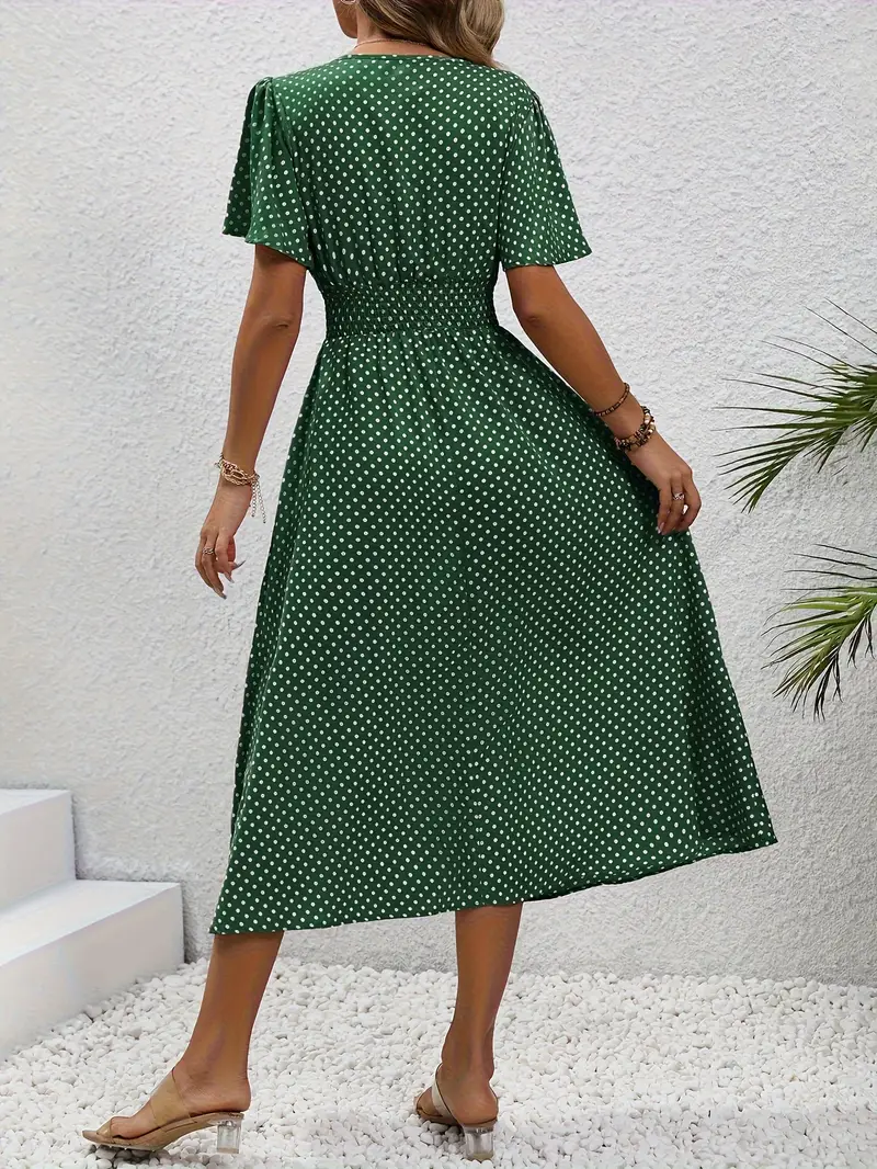 Levoire | Robe Taille Froncée Imprimée sur Toute la Surface, Robe Décontractée à Manches Courtes