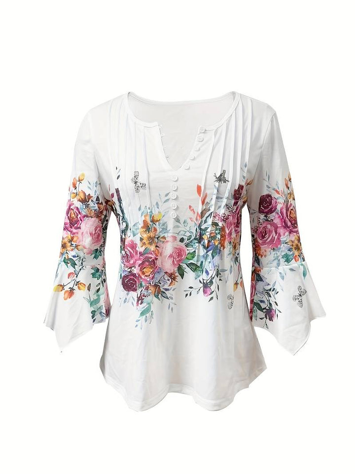 Levoire | Blouse Avec Décolleté En V Et Imprimé Floral