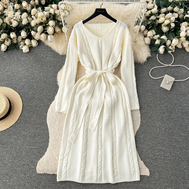 Levoire | Nouvelle robe pull élégante pour femmes Blanc Taille moyenne