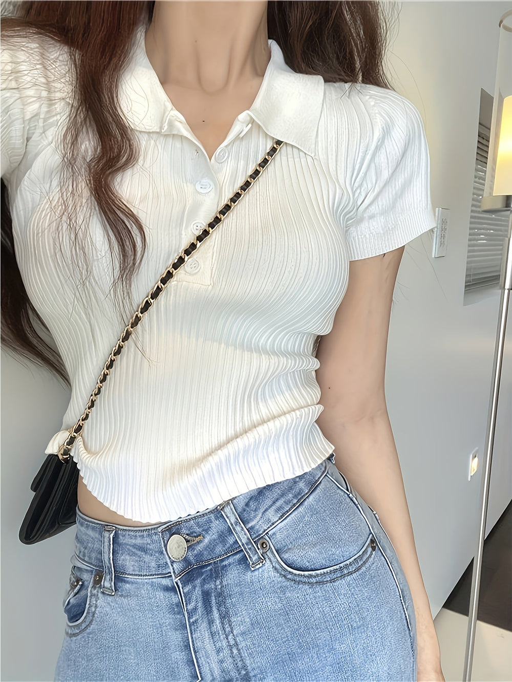 Levoire | Polo En Tricot À Détails En Matière Synthétique Pour Femmes Mia