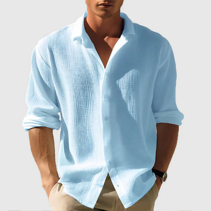 Levoire | Chemise à manches longues avec boutons décontractée Bleu