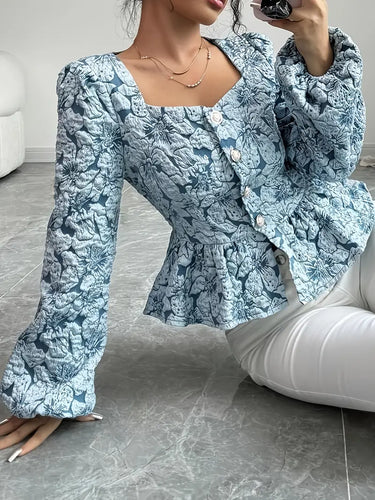 Levoire | Blouse Élégante Avec Motif Floral Et Manches Bouffantes