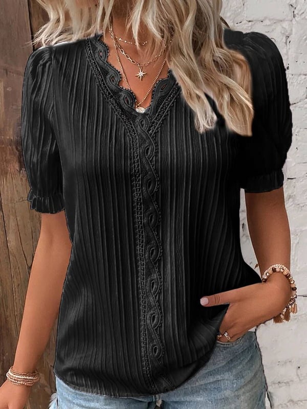 Levoire | Blouse En Dentelle Élégante Noir
