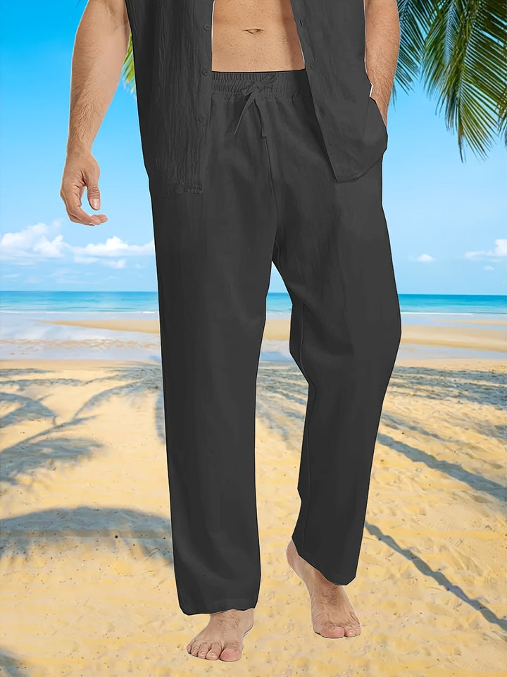 Levoire | Pantalon En Coton Décontracté Pour Hommes Noir