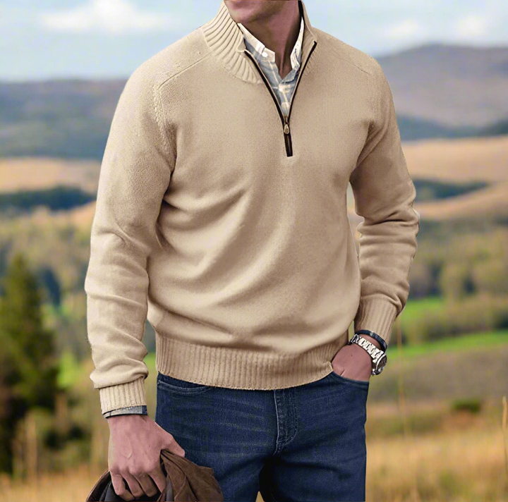Levoire | Mitten En Tricot Zippé Avec Sensation De Cachemire Beige