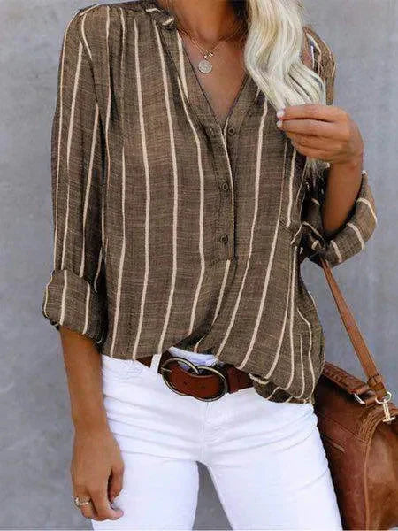 Levoire | Blouse Rayée Élégante Pour Femmes Braun