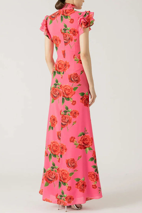 Levoire | Robe Maxi Fleurie Sans Manches Élégante