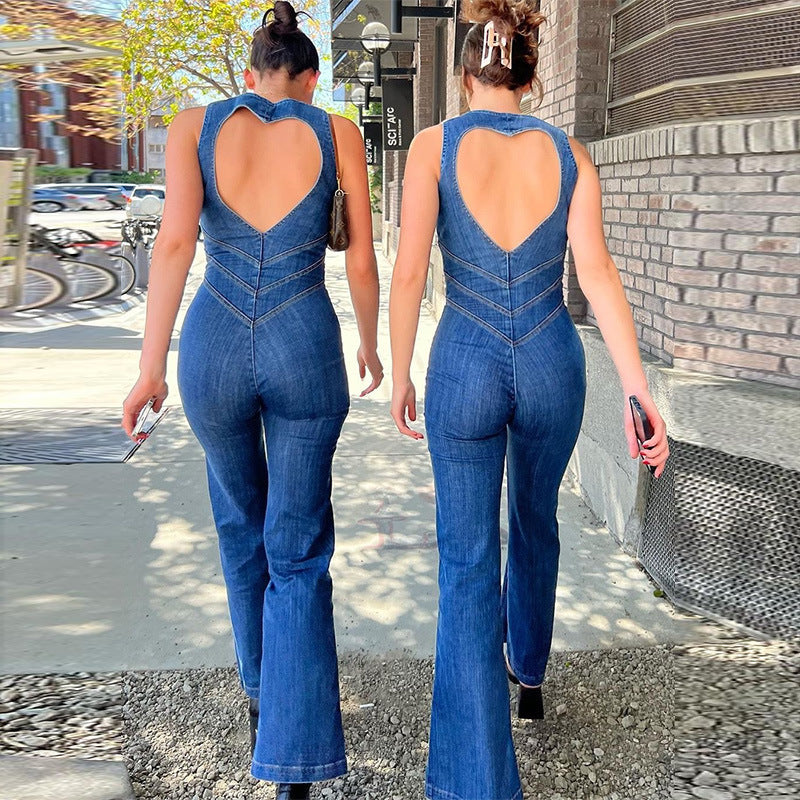 Levoire | Salopette En Denim Avec Détail De Fermeture Éclair Pour Femmes