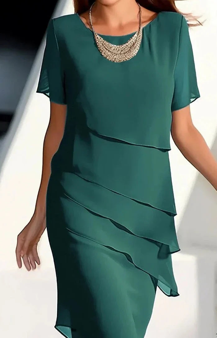 Levoire | Robe De Soirée Unie Pour Femme - Midi Vert