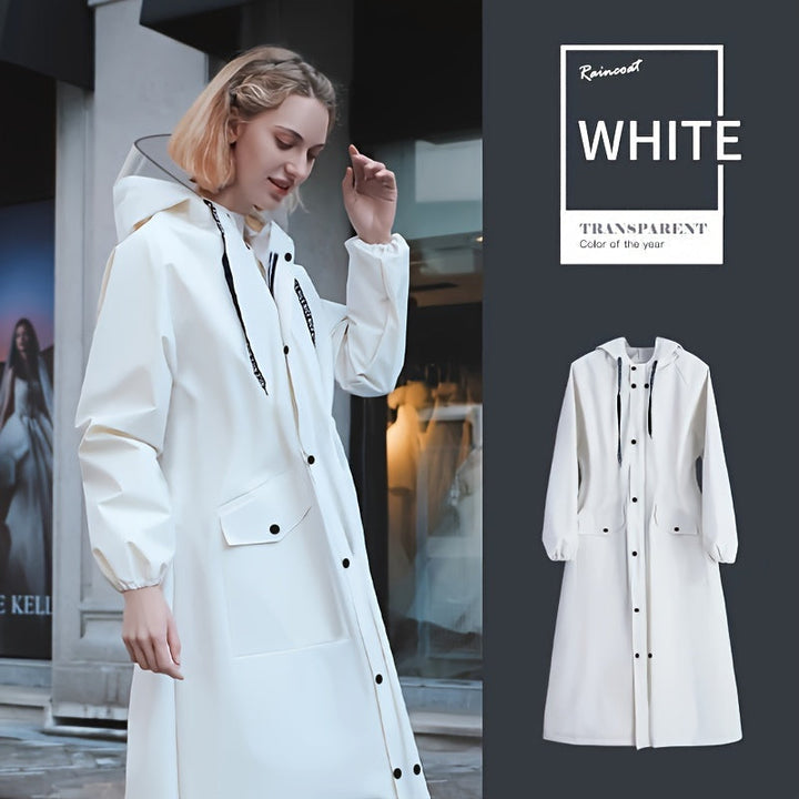 Levoire | Imperméable Femme Long Capuchon De Pluie Blanc XL