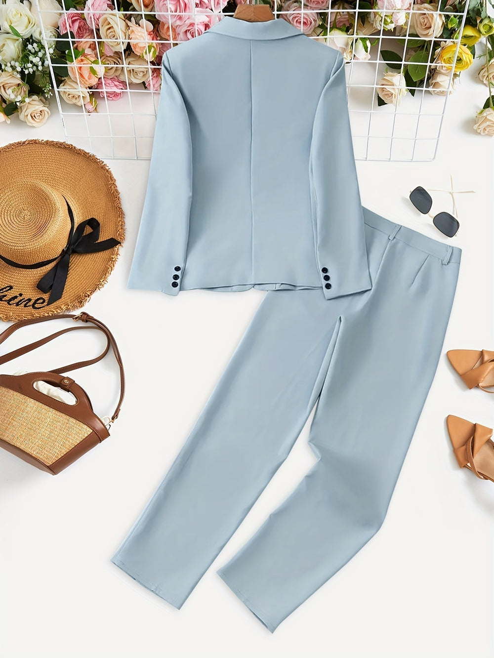 Levoire | Blazer À Col Inversé Pantalons Taille Haute Ensemble De Deux Pièces