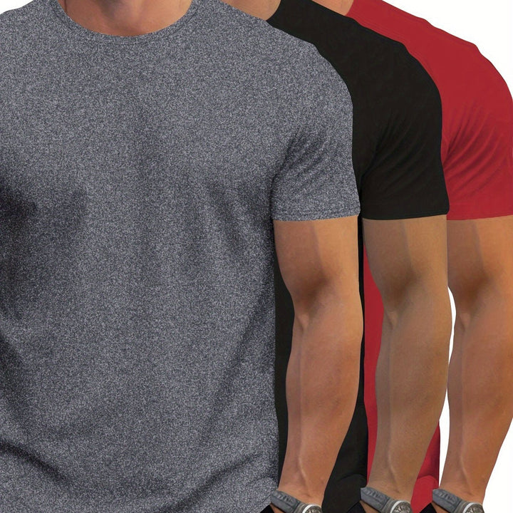 Levoire | Setti 3 T-Shirts Pour Hommes À Manches Courtes Et Col Rond