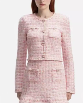 Levoire | Pull En Tricot À Motifcheck Rose & Jupe Ensemble Assorti