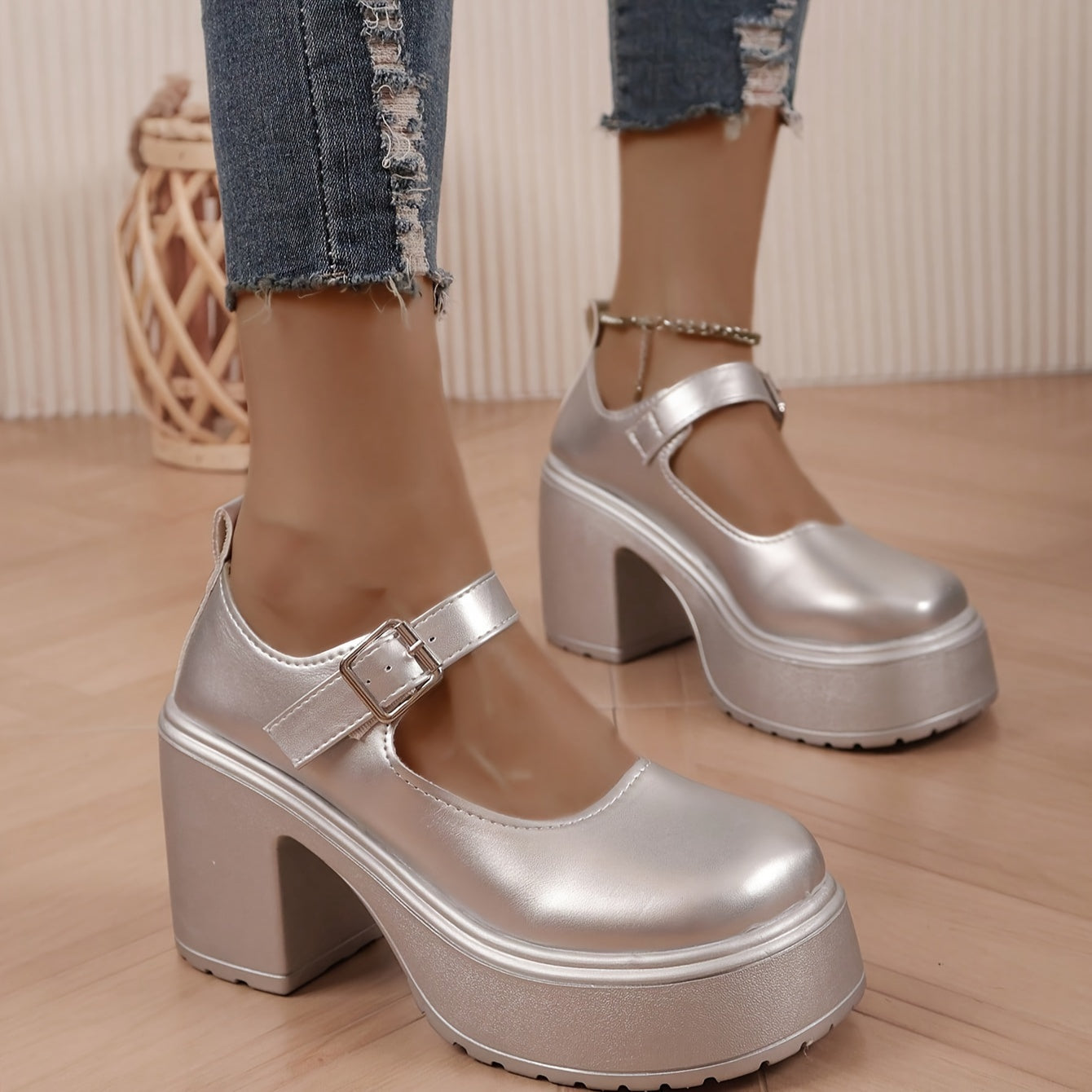 Levoire | Métalliques Argentés Talons Hauts Plateforme Chaussures