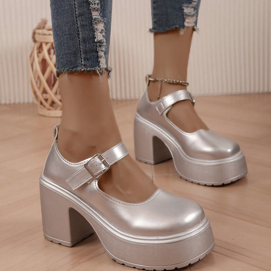 Levoire | Métalliques Argentés Talons Hauts Plateforme Chaussures