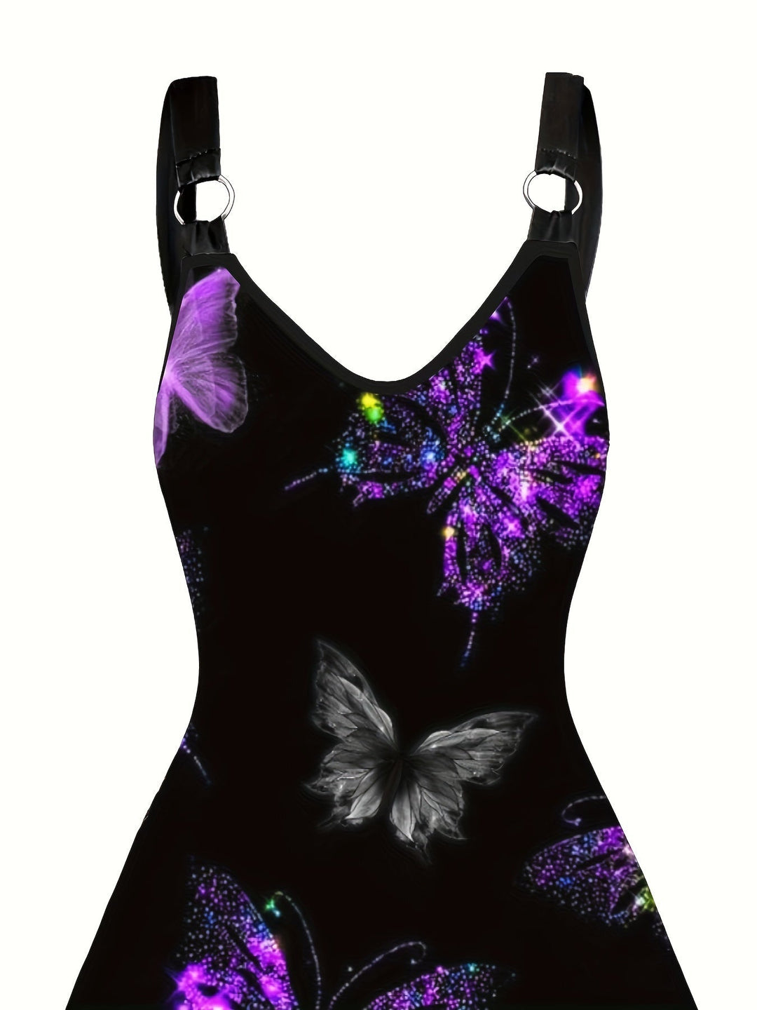 Levoire | Robe À Décolleté En V Imprimé Papillon Avec Des Cerceaux Pour Femmes