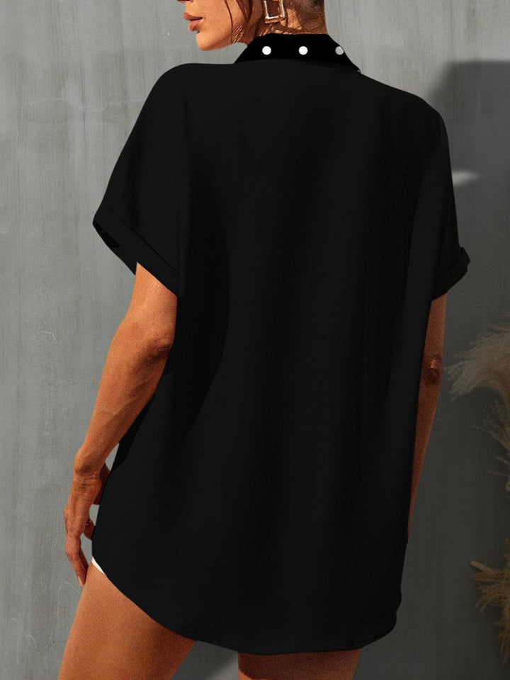 Levoire | Chemise À Manches Courtes À Pois Tendance Pour Femmes