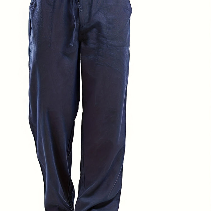 Levoire | Pantalons Pour Hommes En Mélange De Coton Et De Lin Avec Une Taille Élastique Décontractée