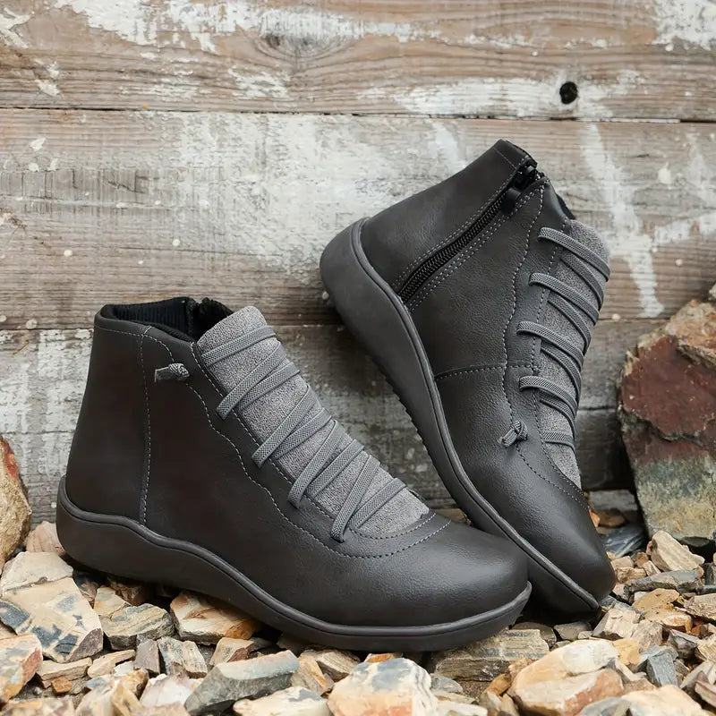 Levoire | Bottes En Cuir Avec Fermeture Éclair Confortable Et Structure Durable Gris